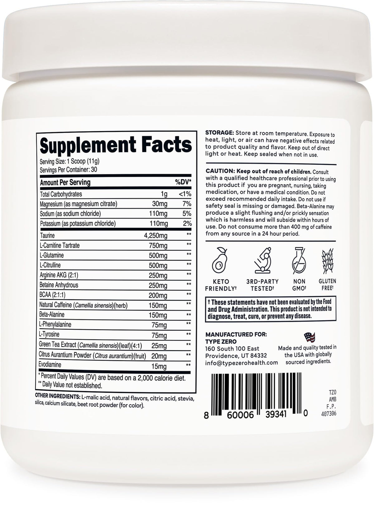 Type Zero AminoBurn (Watermelon Flavored) - Vegan Amino Acids BCAA Drink Sugar-Free Energy Drink Powder & Amino Acids Supplement - Natural Energy - Maple Wellness Supplements