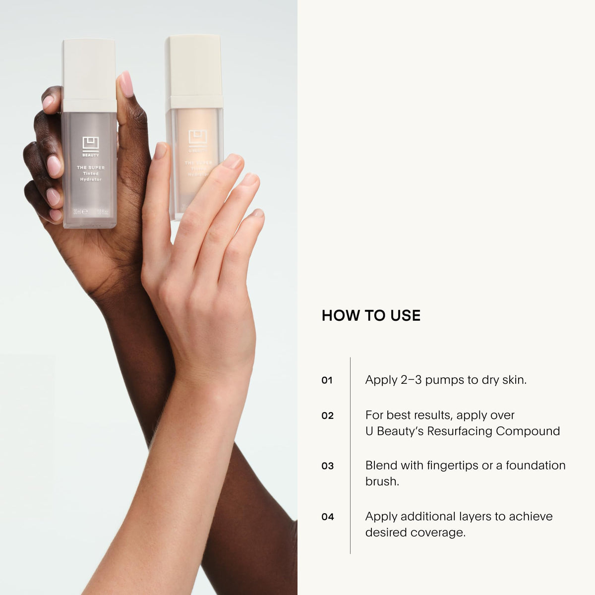 U Beauty The Super Tinted Hydrator Hyaluronic Acid Moisturizing Cream - Mega-Dose Skin Hydrator for Supple, Smooth, and Softer-Looking Skin For Up To 48 Hours - Shade 1-1.0 oz - Maple Wellness Supplements