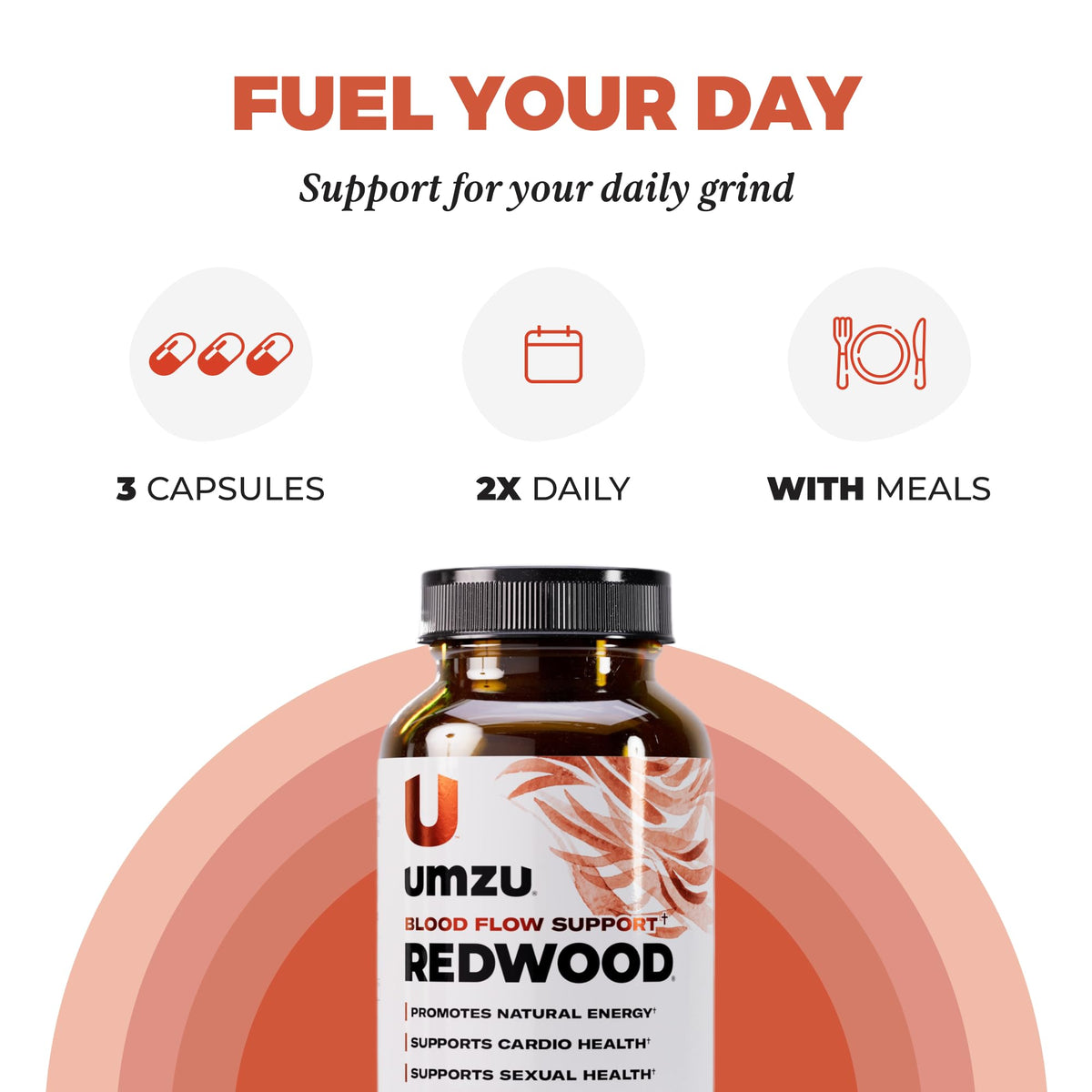 UMZU Redwood Nitric Oxide Booster, (30 Day Supply) – Vitamin C, Garlic & Horse Chestnut – Healthy Circulation & Endurance – Daily Cardiovascular Support Nitric Oxide - Maple Wellness Supplements
