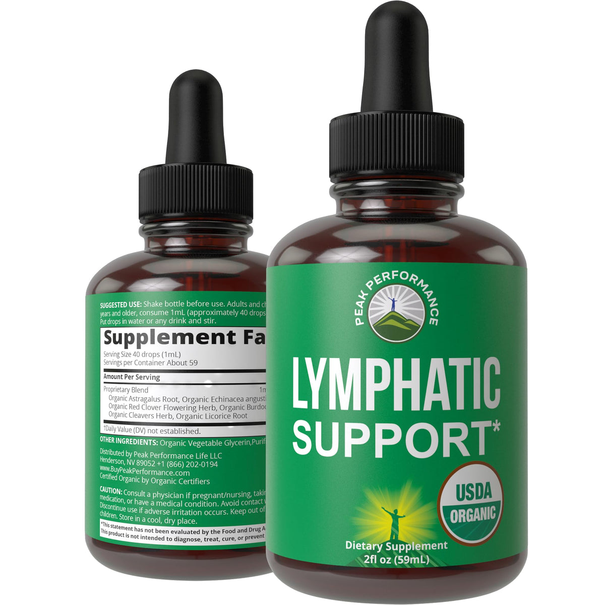 USDA Organic Lymphatic Drainage Drops. Sugar Free, Tasty 6-in-1 Lymph System Support for Detox, Cleanse. Vegan Supplement with Astragalus, Echinacea, Red Clover, Cleavers Herb, Licorice & Burdock Root - Maple Wellness Supplements