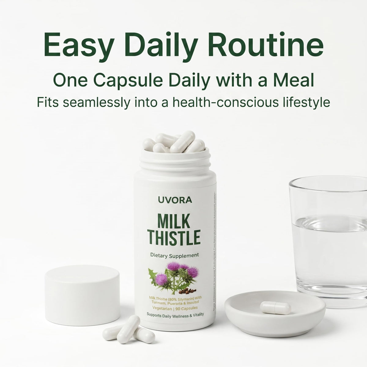 Uvora - Milk Thistle Extract,Uvora Premium Herbal Supplement with Milk Thistle Extract & Antioxidants – Supports Natural ification - Maple Wellness Supplements