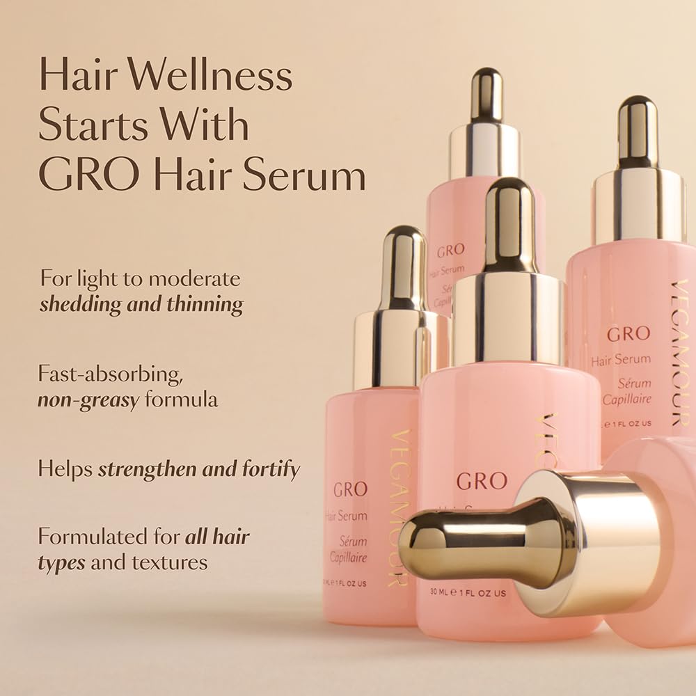 Vegamour GRO Essentials Kit Includes GRO Revitalizing Shampoo & Conditioner and GRO Hair Serum for Thinning Hair - Maple Wellness Supplements