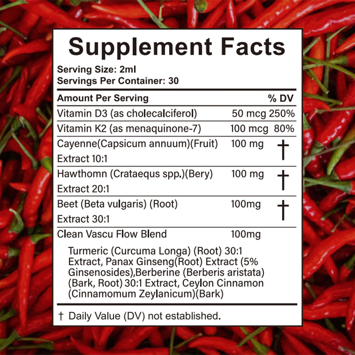 Velestoff Cayenne Pepper Drops, Cayenne Circulation Blend with Hawthorn Beet Root Turmeric Vitamin K2 D3 - Vegan, Non-GMO - 2FL.OZ (1 PCS) - Maple Wellness Supplements