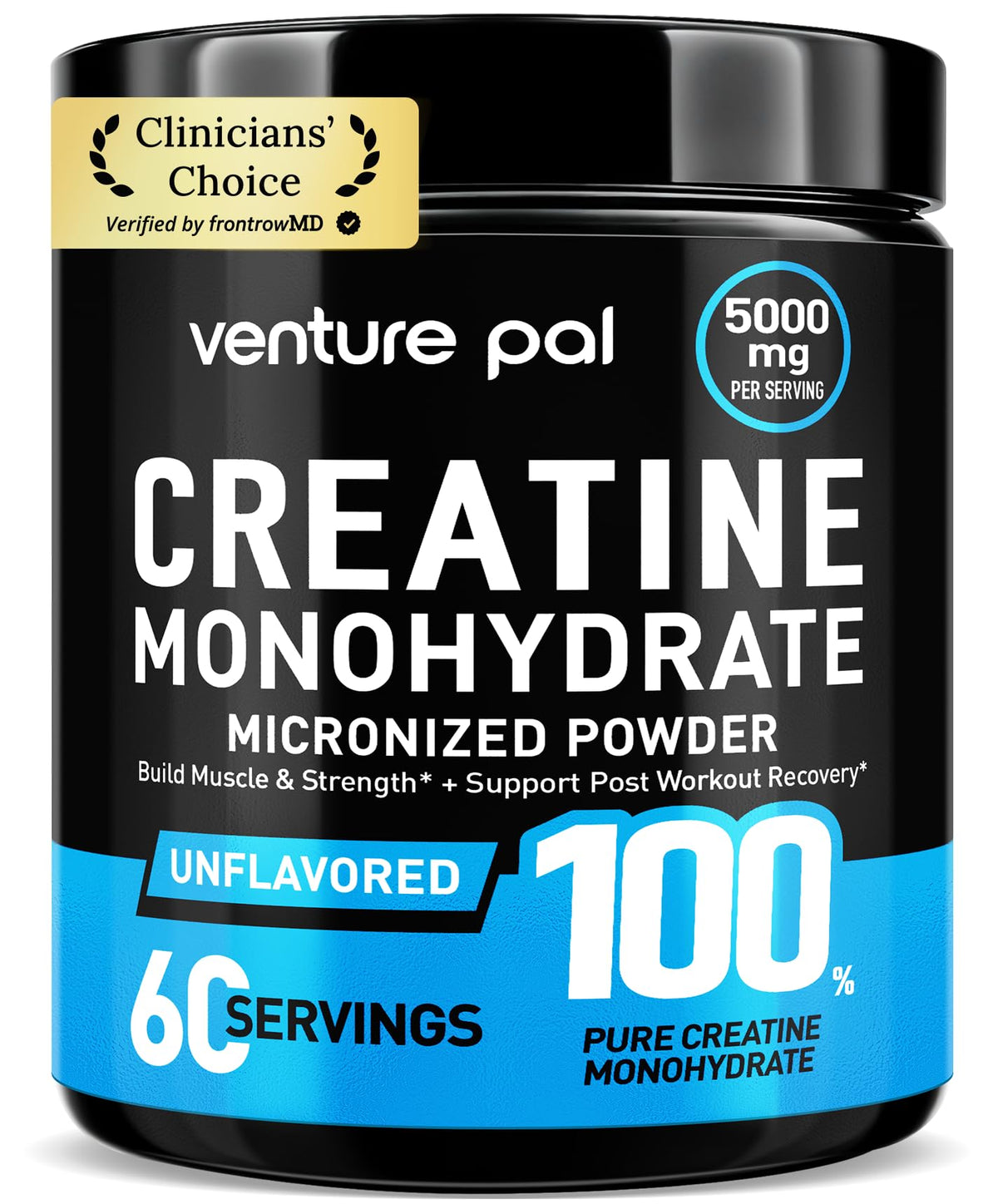 Venture Pal 100% Pure Micronized Creatine Monohydrate Powder, Unflavored Creatine for Women & Men, Vegan, Keto, Gluten Free, 5 g (5000mg) per Serving - Maple Wellness Supplements