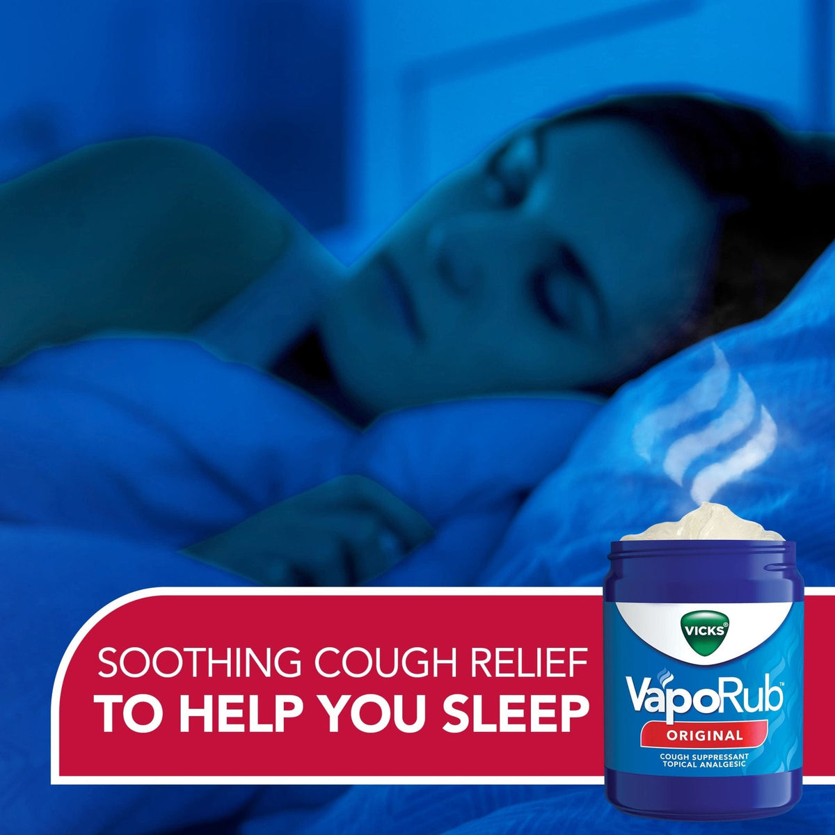 Vicks VapoRub, Original, Cough Suppressant, Topical Chest Rub & Analgesic Ointment, Medicated Vicks Vapors, Relief from Cough Due to Cold, Aches & Pains, 1.76oz each (pack of 3) - Maple Wellness Supplements