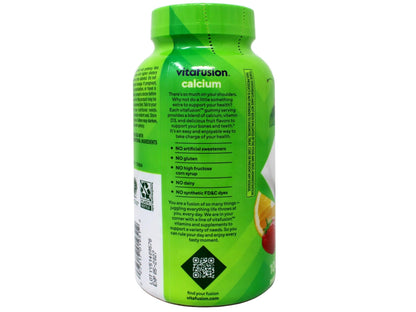 VitaFusion Calcium 500 mg Dietary Supplement Gummies Natural Fruit and Cream Flavors - 100 ct, Pack of 2 - Maple Wellness Supplements