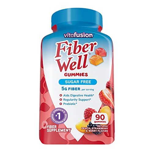 Vitafusion Fiber Well Sugar Free Fiber Supplement, Peach, Strawberry And Blackberry - Maple Wellness Supplements