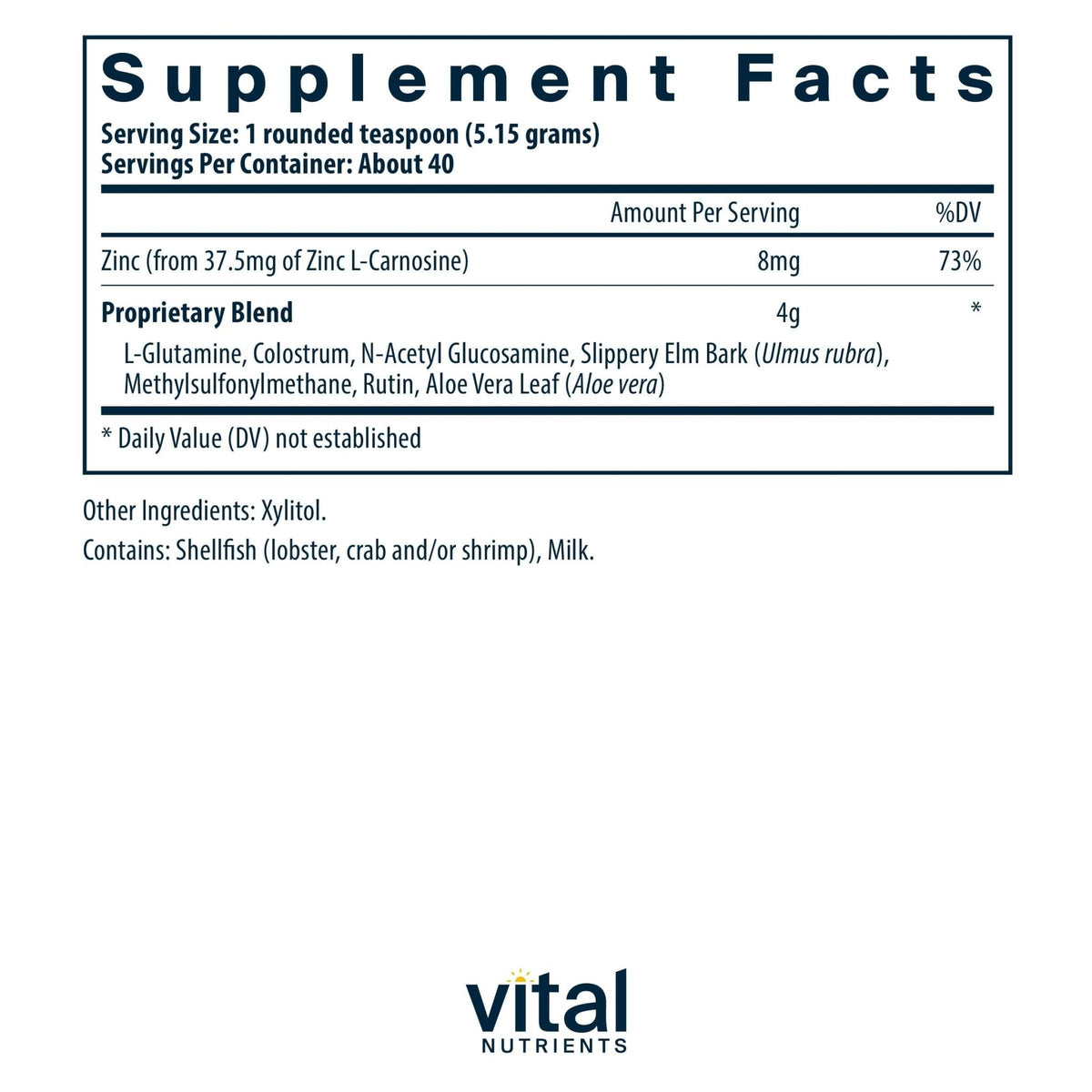 Vital Nutrients GI Repair Powder - Leaky Gut Powder with L Glutamine and Zinc - Digestive Enzyme Supplement to Support Gut Health - Maple Wellness Supplements