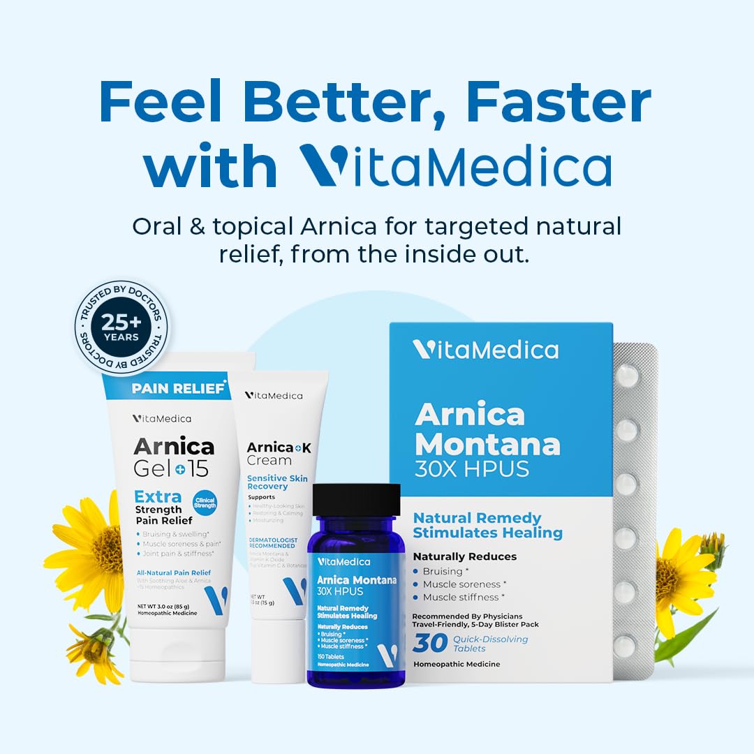 VitaMedica Arnica + Vitamin K Bruise Recovery Cream for Face & Under-Eye, Sensitive-Skin Formula, Post-Procedure Support, 0.5 oz - Maple Wellness Supplements