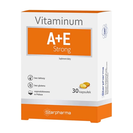 Vitamin A + Vitamin E Starpharma strong lactose-free, glucogen-free, 30 capsules - Maple Wellness Supplements