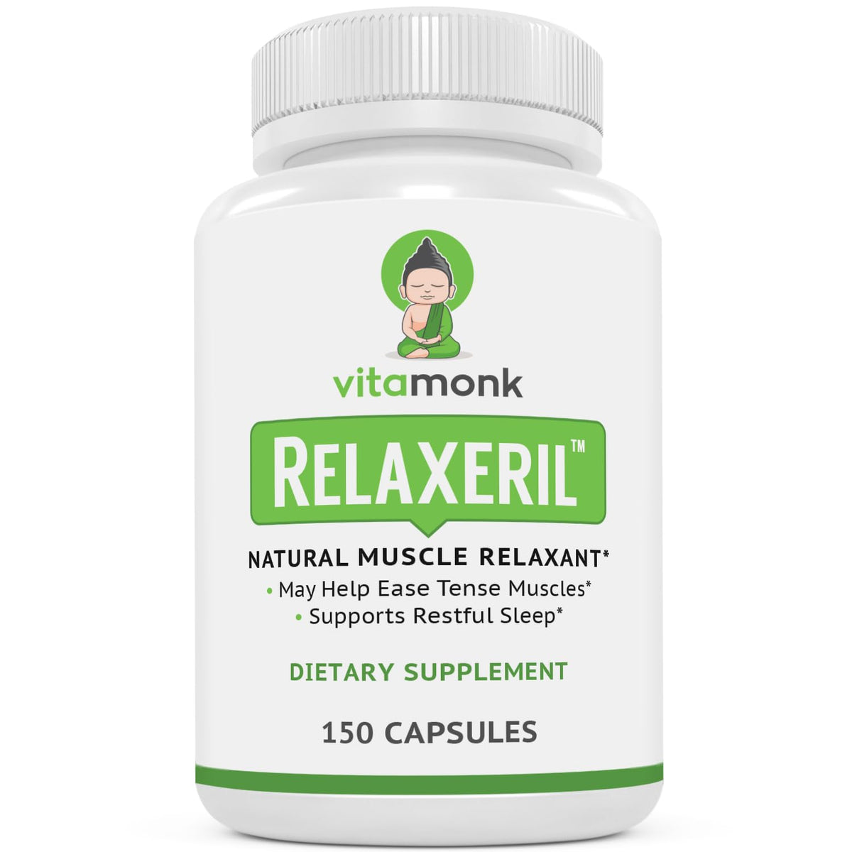 VitaMonk Relaxeril™ All-Natural Muscle Relaxer - Muscle Relaxer Supplement - Complete Muscle Relaxing Formula - Maple Wellness Supplements