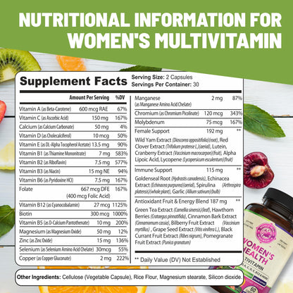 Womens Daily Multivitamins & Mens Daily Multivitamins Bundle (One Bottle Each) - Supports Holistic Wellness, Including Energy & Focus. Multivitamin & Multimineral Blend. Made in The USA. - Maple Wellness Supplements