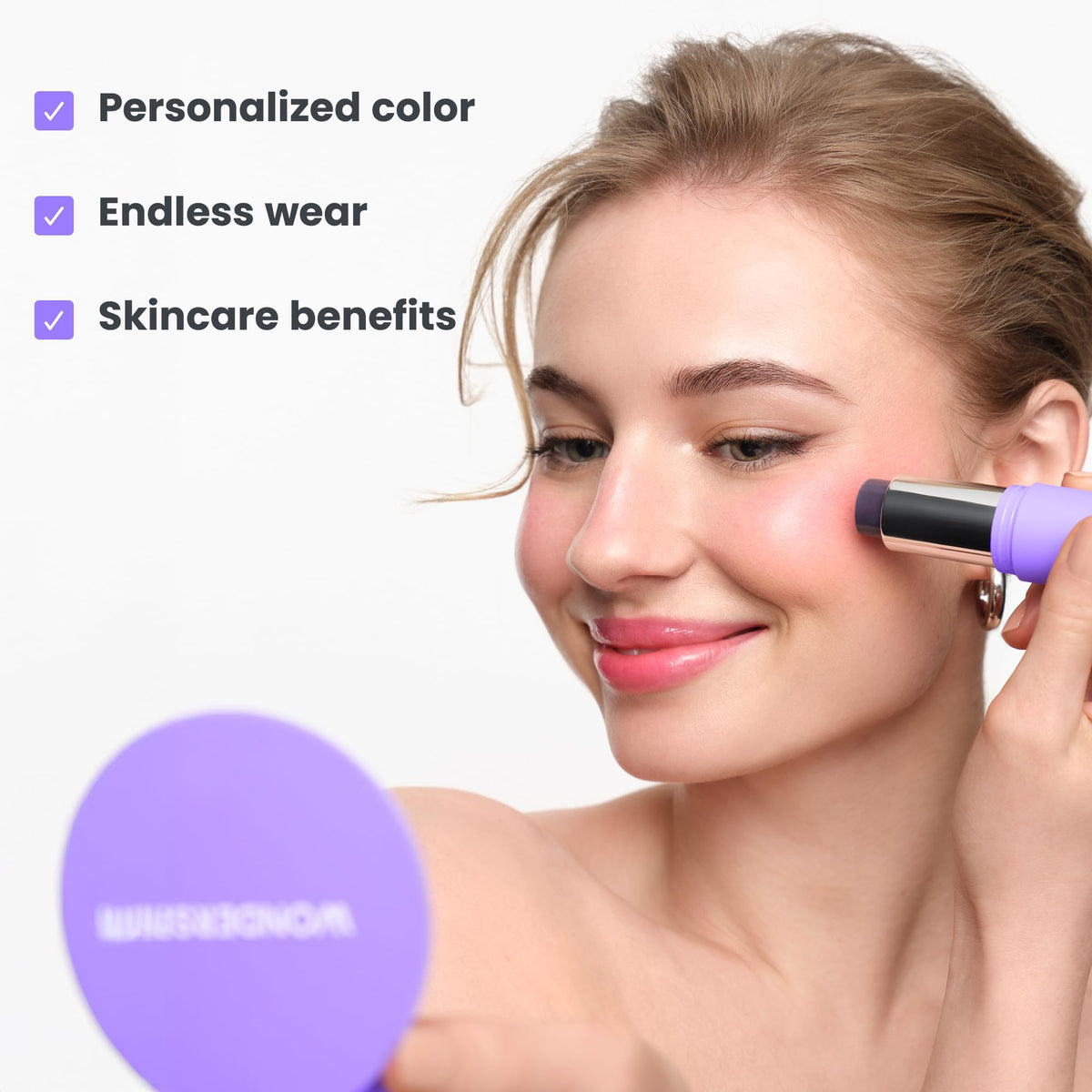 Wonderskin Cream Blush Stick pH-Activated - pHlush Stick Multi-Use, Blush for Cheeks and Lips, Cooling Nourishing Color-Adjusting Makeup - Maple Wellness Supplements