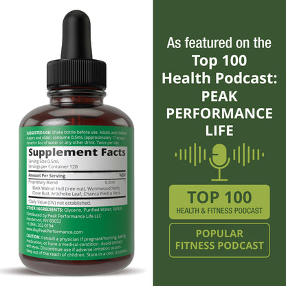 Wormwood Black Walnut Clove Cleanse for Humans. Elimination Detox + Intestinal Support Liquid Tincture Supplement for Adults and Kids. with Artichoke and Chanca Piedra for Additional Benefits - Maple Wellness Supplements