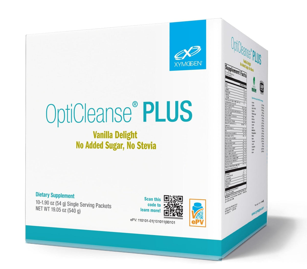 XYMOGEN OptiCleanse Plus - Gut Cleanse Powder - B Vitamins, Plant-Based Protein - Gluten-Free, Sugar-Free & Vegan - Vanilla Delight Flavor - 10 Servings - Maple Wellness Supplements