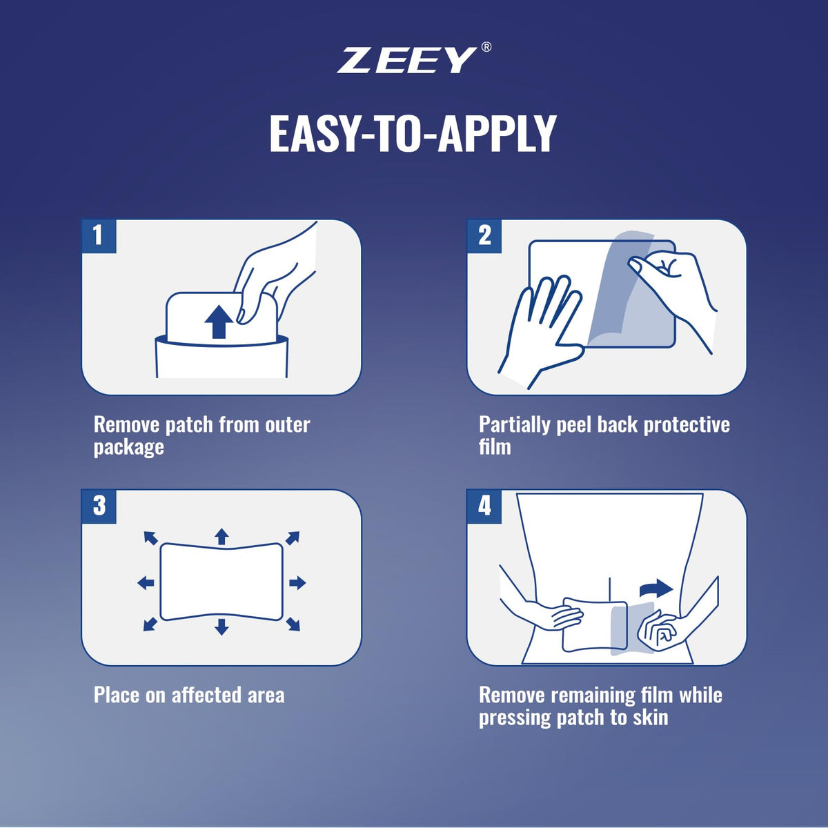 ZEEY 5% Menthol Overnight Pain Relief Patches, French Lavender Oil Pain Patch for Back, Knee, Neck, Shoulders, Joints, Muscle Soreness, Fast Acting, Topical Analgesic, Gel Patch, 3.94" x 2.76", 5Ct - Maple Wellness Supplements