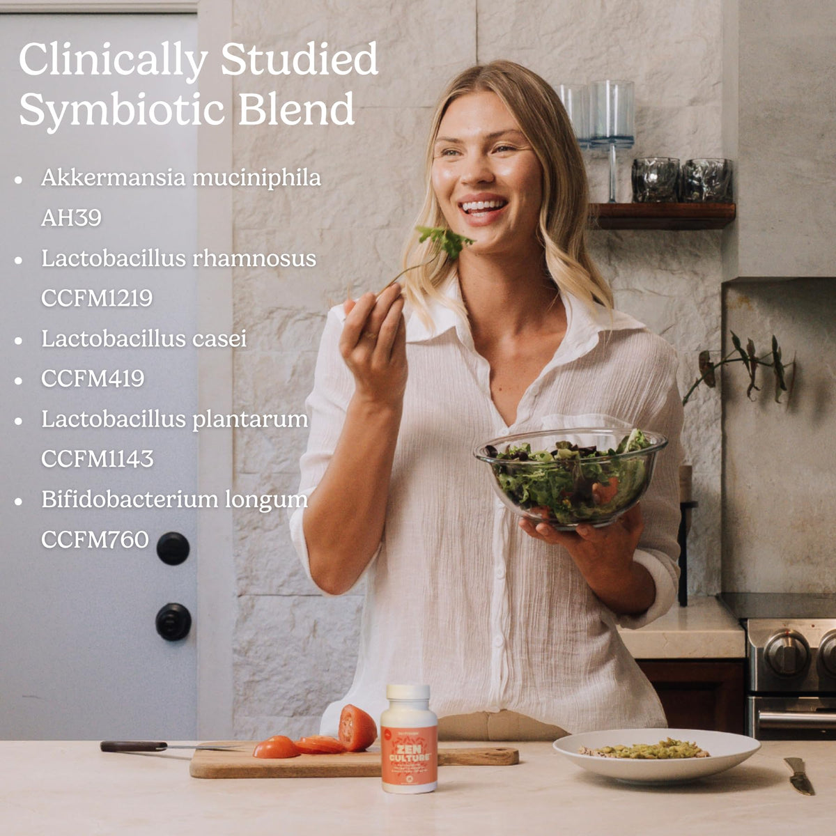 Zen Principle Zenculture™ – 4-in-1 Synbiotic Supplement (Probiotic + Prebiotic + Postbiotic + Digestive Enzymes) with CoreBiome®. Anti Bloating, - Maple Wellness Supplements