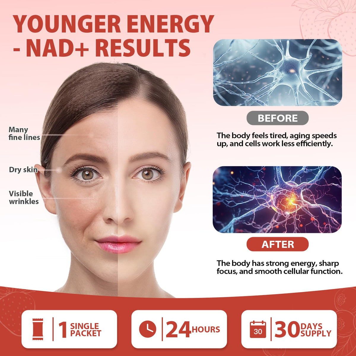 ZOROAHER 1000mg High-Potency NAD+ Liquid Supplement, Nicotinamide Riboside & Resveratrol with PQQ, Boosts Cellular Energy, Focus & Healthy Aging - 1 Pc - Maple Wellness Supplements